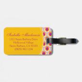 Gemusterter, hellgelber rosa Gepäckanhänger (Rückseite horizontal)