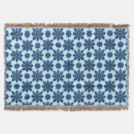 Gemusterter Hintergrund der Blauen Schneeflocke Decke (Vorderseite)