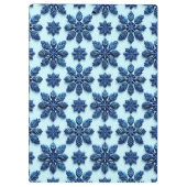 Gemusterter Hintergrund der Blauen Schneeflocke Klemmbrett (Rückseite)