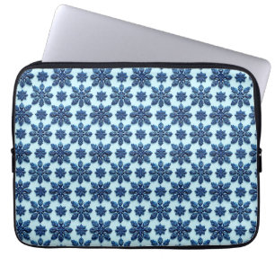 Gemusterter Hintergrund der Blauen Schneeflocke Laptopschutzhülle