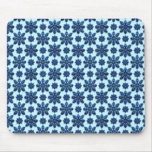 Gemusterter Hintergrund der Blauen Schneeflocke Mousepad