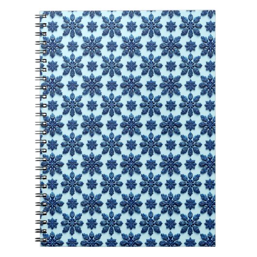 Gemusterter Hintergrund der Blauen Schneeflocke Notizblock (Vorderseite)