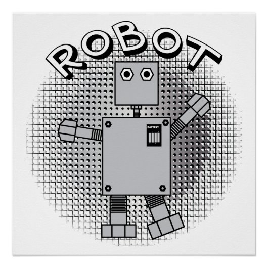 Gemusterter Hintergrund des Robotertextes Poster (Vorderseite)