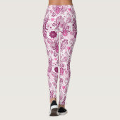 Gemusterter lila und rosa Bird Leggings (Rückseite)