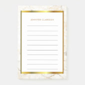 gemusterter Monogramm-Name aus weißem und goldfarb Post-it Klebezettel (Vorderseite)