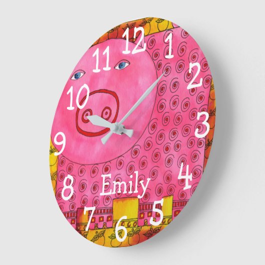 Gemusterter Name des Pies Große Wanduhr (Winkel)