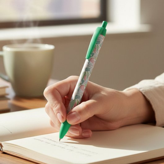 Gemusterter Pen mit grüner Geometrie Kugelschreiber