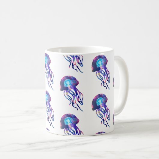 Gemusterter Quallen-Modus Kaffeetasse (VorderseiteRechts)