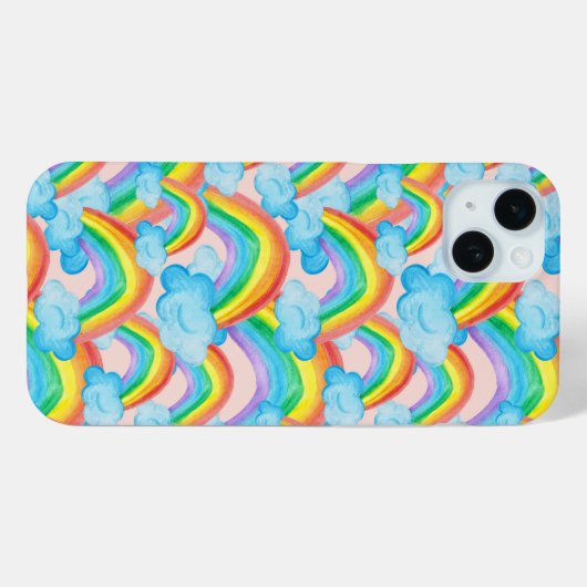 Gemusterter Regenbogen Case-Mate iPhone Hülle (Rückseite (Horizontal))