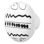 Gemusterter runder Fach-Schwarzweiss-Zug Keramikknauf (Rechts)