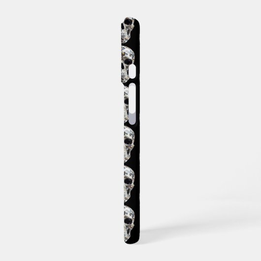 Gemusterter Schädel iPhone 16 Hülle (Linke Seite)