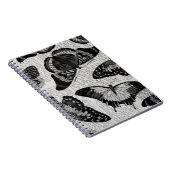 Gemusterter Schwarzer Schmetterling Notizblock (Rechte Seite)