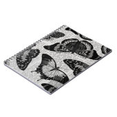 Gemusterter Schwarzer Schmetterling Notizblock (Linke Seite)