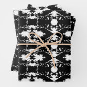 Gemusterter schwarzer Thumbprint-Cookie-Tree Geschenkpapier Set (Beispiel)