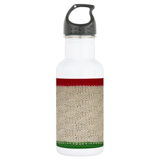 Gemusterter Stoff Edelstahlflasche (Vorderseite)