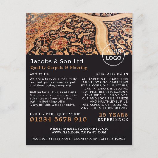 Gemusterter Teppichboden, Teppichboden, Innenausst Flyer (Vorne)