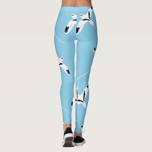 Gemusterter Tropicbird Blue Leggings (Rückseite)