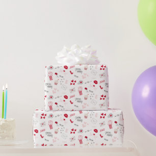 Gemusterter Valentinstag Geschenkpapier