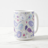 Gemusterter Vogelspass für Vogelliebhaber Kaffeetasse (VorderseiteRechts)