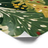 Gemusterter Wald aus festlichen Tannen Poster (Ecke)