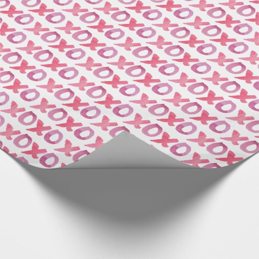 Gemusterter XOXO Valentinstag Geschenkpapier (Ecke)