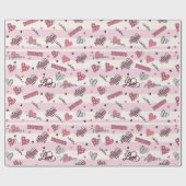 Gemusterter XOXO Valentinstag Geschenkpapier (Flach)