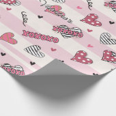 Gemusterter XOXO Valentinstag Geschenkpapier (Ecke)