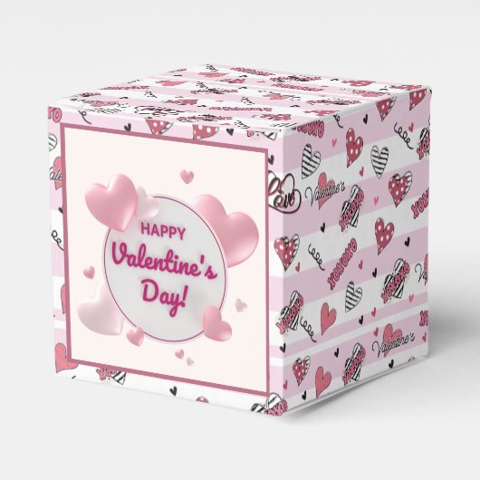 Gemusterter XOXO Valentinstag Geschenkschachtel (Vorderseite)