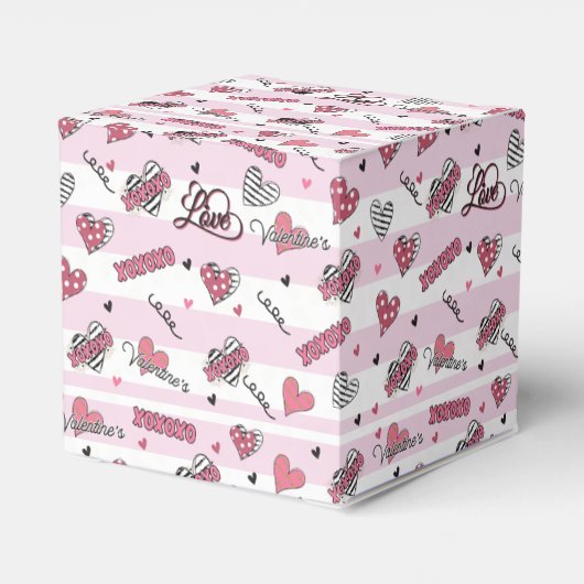 Gemusterter XOXO Valentinstag Geschenkschachtel (Rückseite)