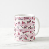 Gemusterter XOXO Valentinstag Kaffeetasse (VorderseiteRechts)