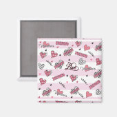 Gemusterter XOXO Valentinstag Magnet (Vorderseite/Rückseite)