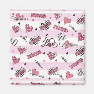 Gemusterter XOXO Valentinstag Magnet
