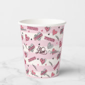 Gemusterter XOXO Valentinstag Pappbecher (Vorderseite)