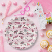 Gemusterter XOXO Valentinstag Pappteller (Party)