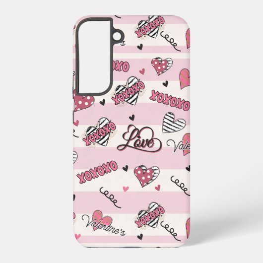 Gemusterter XOXO Valentinstag Samsung Galaxy Hülle (Rückseite)