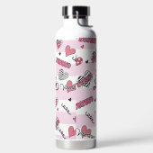 Gemusterter XOXO Valentinstag Trinkflasche (links)