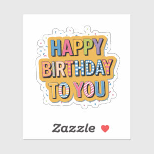 Gemustertes Alles Gute zum Geburtstag Aufkleber