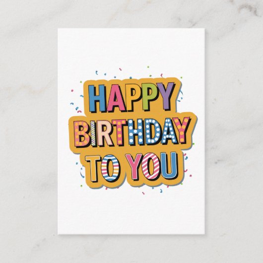 Gemustertes Alles Gute zum Geburtstag Begleitkarte (Vorderseite)