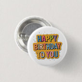 Gemustertes Alles Gute zum Geburtstag Button (Vorne & Hinten)
