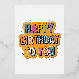 Gemustertes Alles Gute zum Geburtstag Folieneinladung