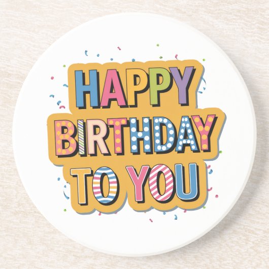 Gemustertes Alles Gute zum Geburtstag Getränkeuntersetzer (Vorne)