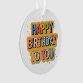 Gemustertes Alles Gute zum Geburtstag Ornament (Vorderseite)
