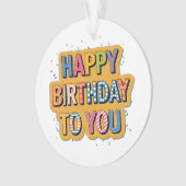 Gemustertes Alles Gute zum Geburtstag Ornament (Vorderseite)