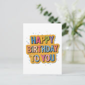 Gemustertes Alles Gute zum Geburtstag Postkarte (Stehend Vorderseite)