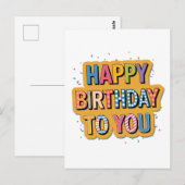 Gemustertes Alles Gute zum Geburtstag Postkarte (Vorne/Hinten)