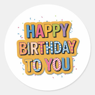 Gemustertes Alles Gute zum Geburtstag Runder Aufkleber