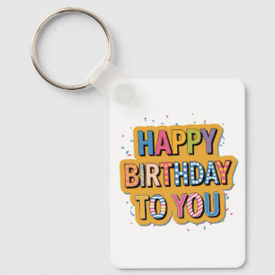 Gemustertes Alles Gute zum Geburtstag Schlüsselanhänger