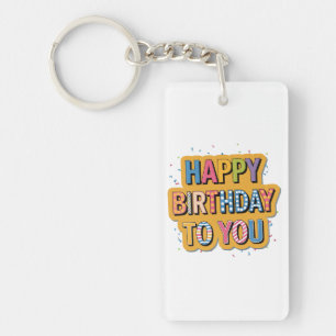 Gemustertes Alles Gute zum Geburtstag Schlüsselanhänger