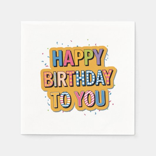 Gemustertes Alles Gute zum Geburtstag Serviette (Vorderseite)