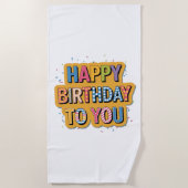 Gemustertes Alles Gute zum Geburtstag Strandtuch (Vorderseite)